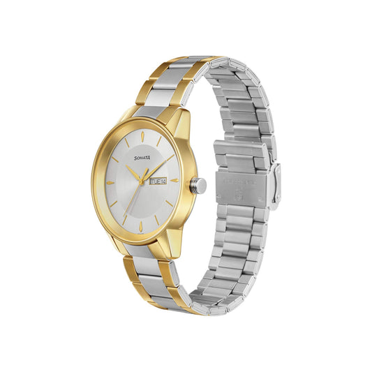Sonata Light Champagne Dial Analog watch For Men-NR7133BM03