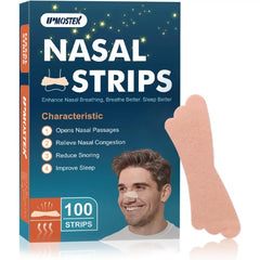 UPMOSTEK Nasal Strips (100 Pack) – Extra Strength Anti-Snoring & Nasal Congestion Relief for Better Breathing