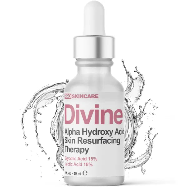 Divine Derriere 30% Glycolic & Lactic Acid Peeling Solution - Professional AHA Face Peel for Acne Scars, Wrinkles, Collagen Boost & Skin Perfection, 1 fl oz