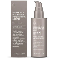 Allies of Skin Prebiotics & Niacinamide Pore Refining Booster | Minimize the Appearance of Pores with Goji Berry & Probiotics Complex | Calm Redness and Treat Blemish Prone, Dull Skin - 50ml