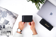 Eagle RFID Money Clip Wallet | Handcrafted New Zealand Leather Wallet | | 6 Card Holder Slots & Cash Clip | Minimalist wallet with Ultra-Slim design | Ultra-soft & Luxurious (BLACK GREEN)