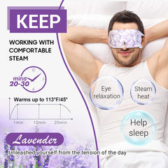 BeMyLady Lavender Eye Mask 16 Packs Heated Eye Mask for Dark Circles and Puffiness Disposable Soothing Headache Relief, Steam Eye Mask for Puffy Eyes, Skincare, Hydrating and Relieve eye fatigue