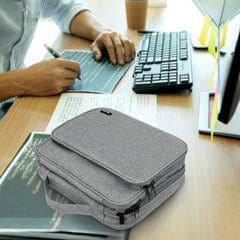Gocokia Plus Large Capacity Electronic Accessories Organizer, Storage Handbag with Front Pocket Travel Cable Organizer Gadget Bag Carry Pouch for iPad 11,Hard Drives, Power, Charger -Grey