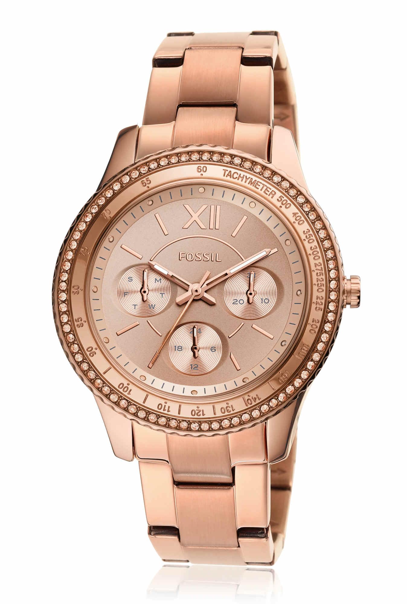 Fossil Stella Sport Analog Rose Gold Dial Women's Watch-ES5106