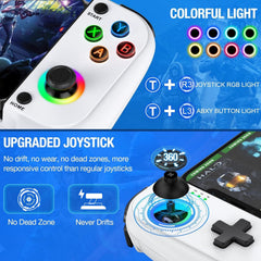 HYRAINBOW Mobile Gaming Controller for Iphone/Android with Case Support, Phone Game Controller Support Phone Case, RGB Light Hall Joystick, Turbo, Mobile Gaming Gamepad