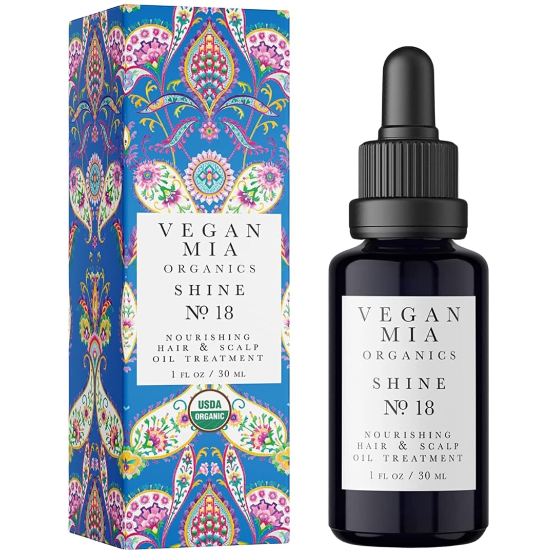 Vegan Mia USDA Organic Rosemary Oil for Hair Growth with Castor Oil & Jojoba Oil - Intense Nourishment to Get Healthier, Thicker, More Lustrous Looking Hair Naturally, 1 fl oz
