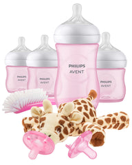 Philips AVENT Natural Baby Bottle with Natural Response , Pink Baby Gift Set with Snuggle, SCD838/03