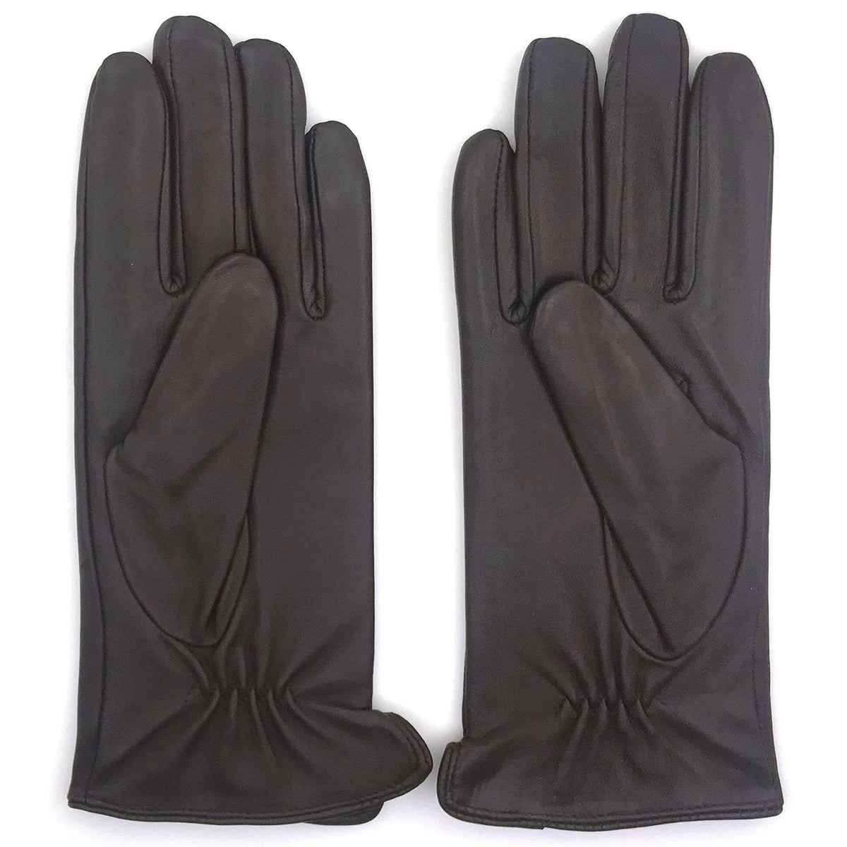 ZLUXURQ Womens Italian Soft Genuine Lambskin Leather Touchscreen Winter Gloves Cashmere or Fleece Lined - Dark brown
