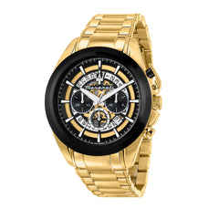 Maserati Men's Watch, Chronograph, Analog, Steel Band, Traguardo Collection Modern - R8873612058, Multicolor/Black, Gold