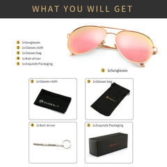 SUNGAIT Vintage Round Sunglasses for Women Men and Lightweight Oversized Aviator Sunglasses