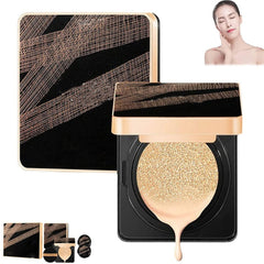 Gold Concealing Beauty Air Cushion Cream, Air Cushion BB Cream Waterproof Foundation, Long-lasting Moisturizing Concealer Cushion, Full Coverage Natural Makeup, for All Skin Type (01# White)