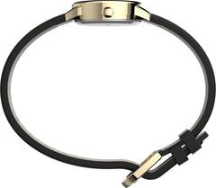 Timex Easy Reader Women's 25 mm Leather Strap Date Window Watch - Black/Goldtone