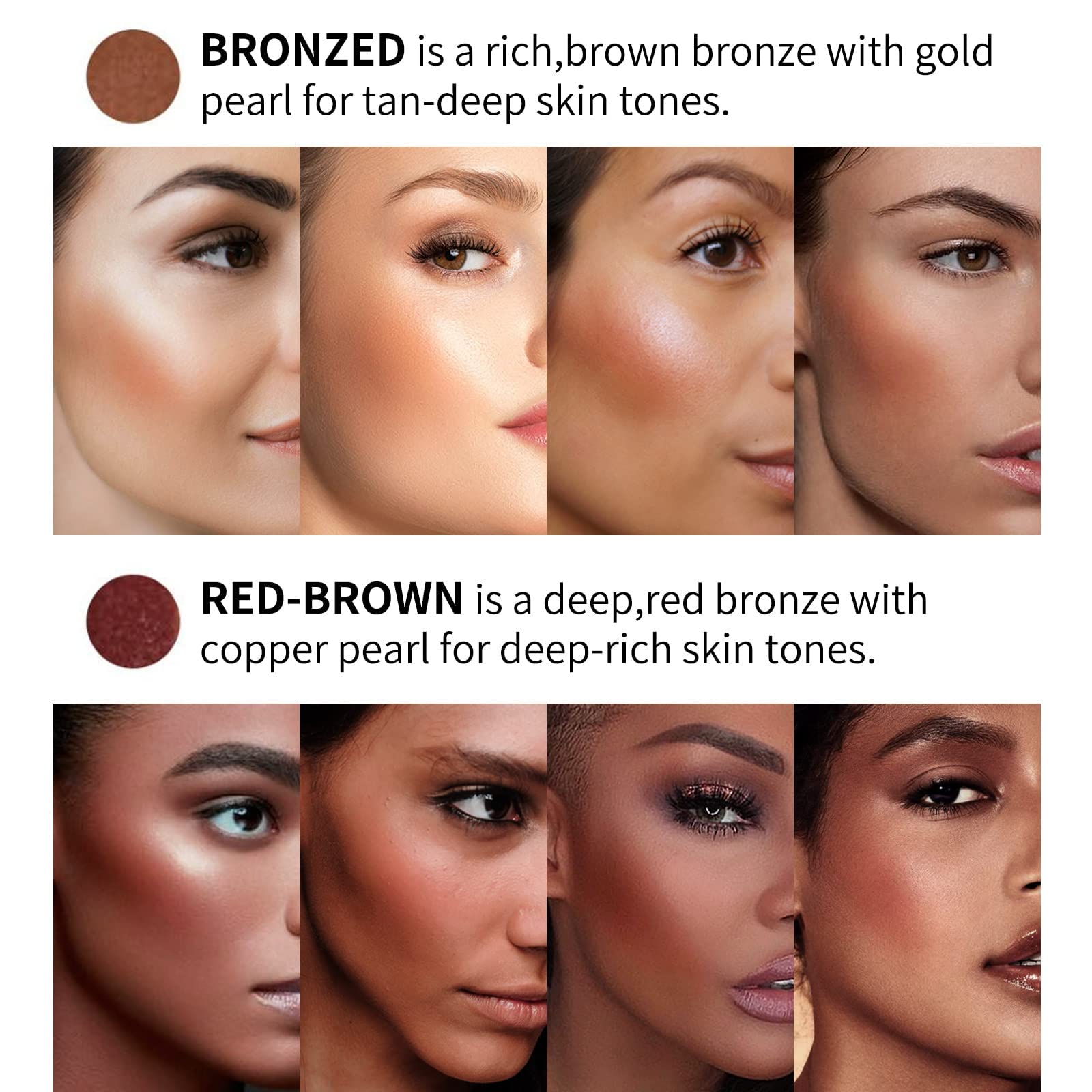 Contour Bronzer Stick Liquid Bronzer Cream Highlighter Liquid Face Contour Illuminator Makeup Waterproof Long Lasting Matte Bronze Beauty Wand, Face Palette Fine Glitter Contouring Stick(Red Brown)