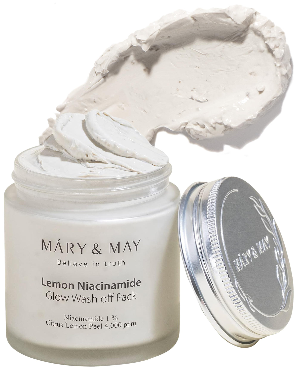Mary&May Lemon Niacinamide Glow Wash Off Pack - Vitamin C Clarifying, Sebum Control, Deep Hydration - Korean Skincare, EWG Green Grade, Hypoallergenic, 125g