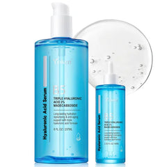 Yoken EWG Verified Hyaluronic Acid Serum for Face 8 + 2 fl oz, Vitamin B5 & Triple Pure Hyaluronic Acid 2%, hydrating Facial Serum for refined texture Hydrating Serum Plump Dry Skin Fragrance-Free