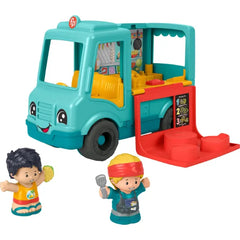 Fisher-Price Little People Musical Toddler Toy Serve It Up Food Truck Vehicle with 2 Figures for Pretend Play Kids