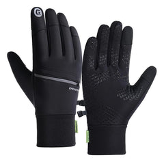 KASTWAVE Unisex Touchscreen Winter Gloves, Waterproof Glove, Thermal Snow Gloves with Anti-Slip Grip for Men and Women, for Cycling, Running, and Outdoor Sports during Cold Weather (Black, L)