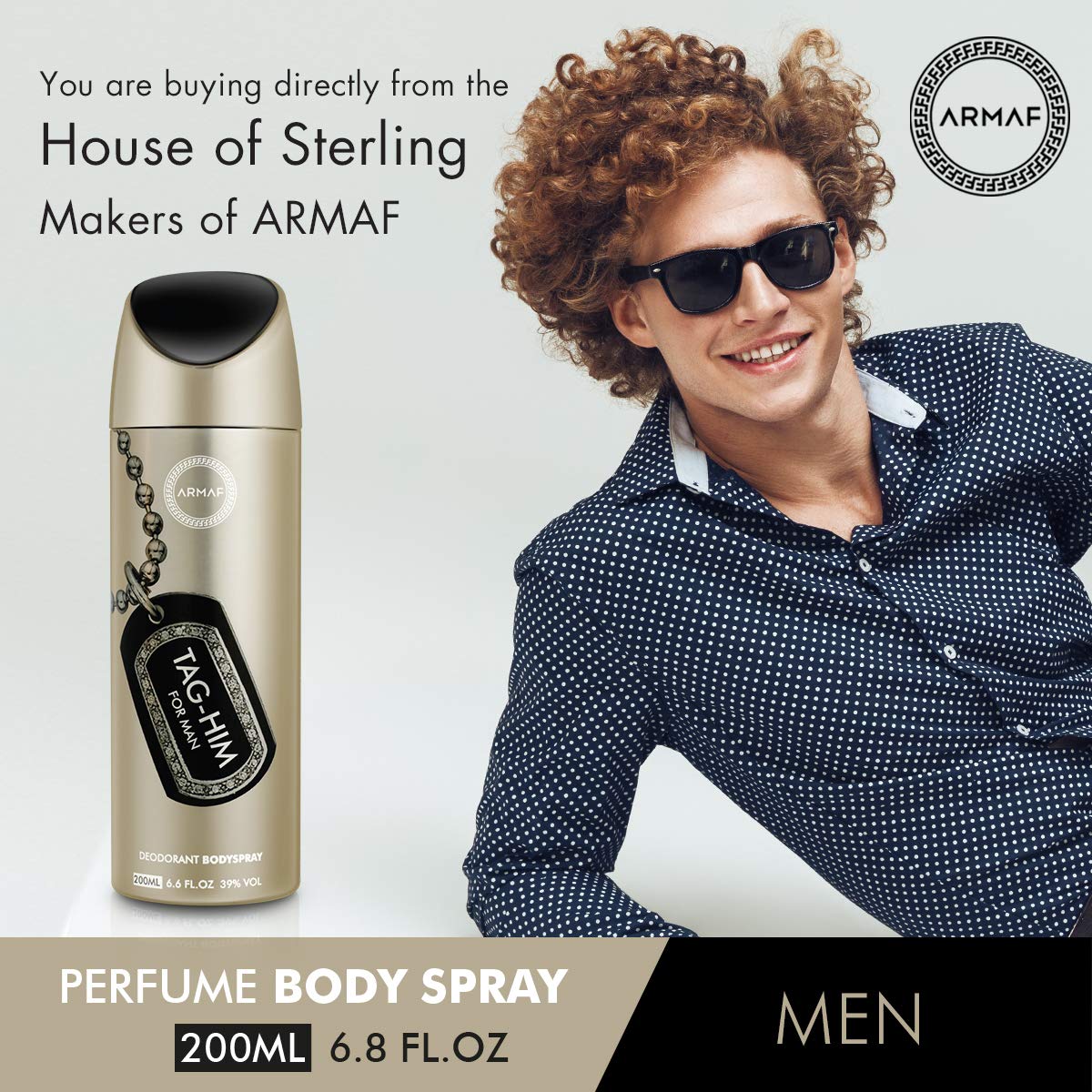 TAG-HIM MAN, Perfume Body Spray, Deodorant for Him - 200ml (PACK OF 6) By ARMAF, From The House of Sterling