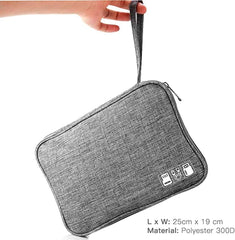 DELFINO Electronics Organizer, Electronic Accessories Bag Travel Cable Organizer Small Electronic Accessories Carrying Bag Soft Drive Case Shockproof Carrying Case USB Holder for iPad Hard Drives