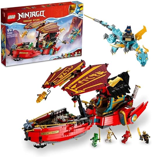 LEGO 71797 NINJAGO Destiny's Bounty - race against time, Ninja Air Ship Toy Set with 2 Dragon Figures & 6 Minifigures, 2023 Vehicle Set, Birthday Gift Idea for Kids