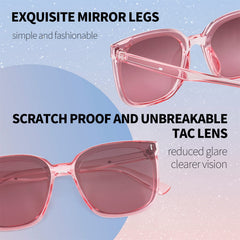 FEISEDY Women Oversized Vintage Polarized Sunglasses Square Cute Trendy Classic Simple Men B2758