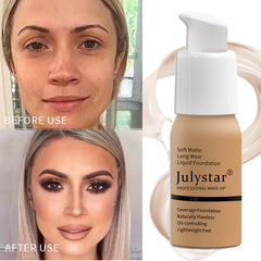 Full Coverage Foundation - Long Lasting, Matte, Oil Control, Waterproof, Flawless, 24HR Wear