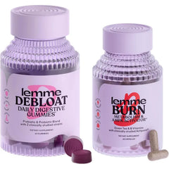 Lemme Debloat and Burn - Metabolism, Bloat Support, Gut Health & Weight Management with Clinically Studied Probiotics, Prebiotics, Green Tea Extract, Vitamins B6 & B1 - Gluten-Free, 60 Count Ea