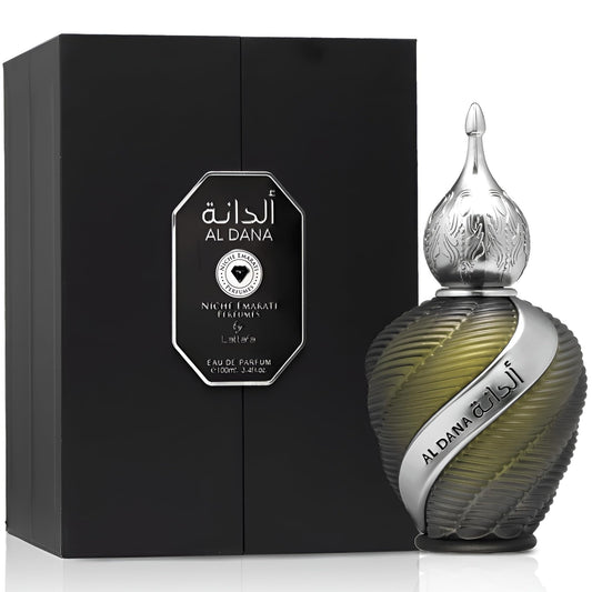 Lattafa Niche Emarati Al Dana Eau de Parfum Long-Lasting Fragrance, Citrus, Spicy, Floral, Smoky - 3.4 Ounce / 100 ml