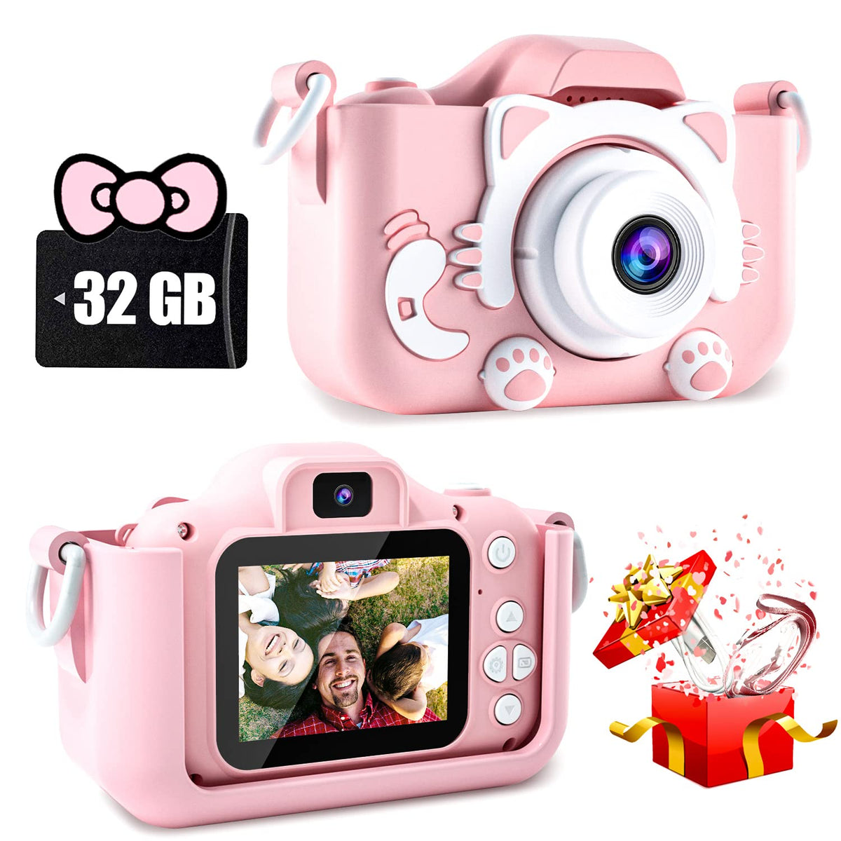 Kids Camera Toys for 6+ Year Old Boys/Girls, Kids Digital Camera for Toddler with 1080P Video, Chritmas Birthday Festival Gifts for Kids, Selfie Camera for Kids,(Pink)