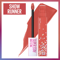 Maybelline Super Stay Matte Ink Liquid Lipstick, Transfer-Proof, Long-Lasting, Limited-Edition Birthday-Cake-Scented Shades, Show Runner, 0.17 fl oz