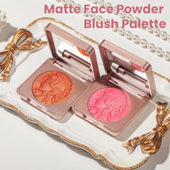 NALACAL 2-Piece Embossed Smooth Powder Blush Palette – Vibrant Orange and Pink Blushers for Flawless Cheeks, Featuring Matte Finish and Rich Pigmentation for Stunning Makeup Looks
