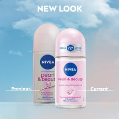 NIVEA Antiperspirant Roll-on for Women, Pearl & Beauty Pearl Extracts, 2x50ml