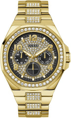 Guess Empire Multi-Function Analog Watch for Men, 46 mm Case Width, Gold Tone/Black