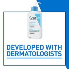 CeraVe SALICYLIC ACID Lotion, Renewing SA Exfoliating Body Lotion for Dry, Rough & Bumpy Skin, Psoriasis, Keratosis Pilaris, Itching & Flaking. With Lactic Acid, Hyaluronic Acid, Fragrance Free, 237ML
