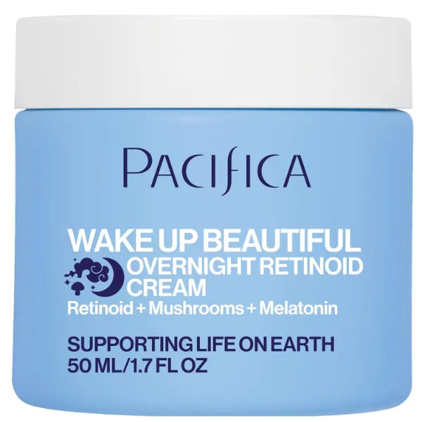 Pacifica Wake Up Beautiful Retinoid Night Cream – Overnight Anti-Aging Moisturizer with Hyaluronic Acid & Melatonin, Reduces Wrinkles & Fine Lines, Hydrating and Gentle for Dry or Mature Skin, Vegan