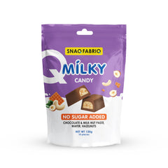 Snaq Fabriq Milky Candy with Chocolate Milk Nut Paste, Wafer and Hazelnuts No Sugar Added 130g