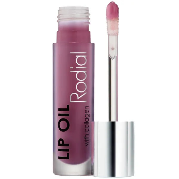 Rodial Lip Oil with Plumping Collagen 4ml - Hydrating Vegan Lip Oil for Fuller, Smoother Lips, Nourishing Lip Care with Cherry, Jojoba & Macadamia Oils, Sheer Grape Gloss Finish