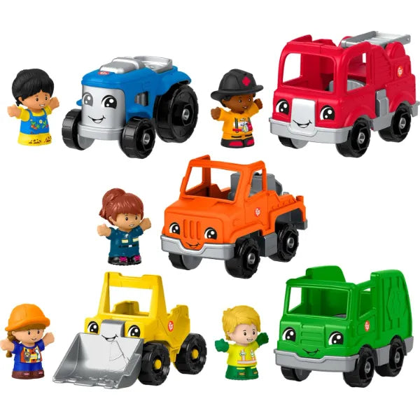 Fisher-Price Little People Toddler Playset Activity Vehicles Set with 10 Toys for Preschool Pretend Play Kids