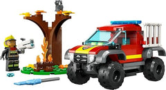 LEGO City 4x4 Fire Engine Rescue Truck 60393, Toy for 5 Plus Year Old Boys & Girls, Set with Water Element Launcher, Firefighter Minifigure and Cat Figure