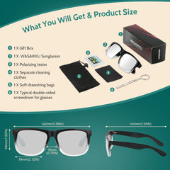 WASAIKKU Polarized Sunglasses for Men Women Classic Fashion Sunglasses Baseball Cycling Driving Fishing Golf Mens Sunglasses with UV Protectio - Black/clear frame with mercury lens