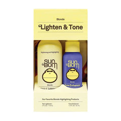 Sun Bum Lighten & Tone Travel Kit for Blonde Hair – Hair Lightener & Tone Enhancer, Neutralizes Brassy Tones, Adds Shine, UV Protection, Vegan & Cruelty-Free (4 oz + 1.5 fl oz)