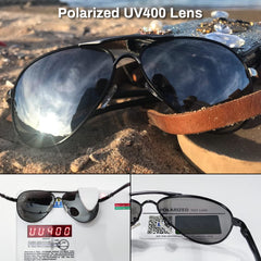 ROCKNIGHT Polarized Aviator Sunglasses for Men Women Metal Flat Top Sunglasses lightweight Driving UV400 Outdoor 58mm