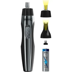Wahl Lighted Battery Nose Hair Trimmer for Men & Women. Painless, Easy to See Nose, Ear, and Eyebrow Trimming with Built in Light, Battery Included – Model 3023283