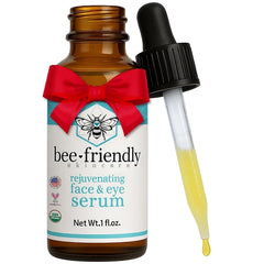 BeeFriendly Organic Face & Eye Serum, Deep Hydration, Nourishes, Tightens, and Firms Facial Skin, and Lifts Facial Skin USDA Certified & All Natural Serum for Face, Women or Men, 1 oz