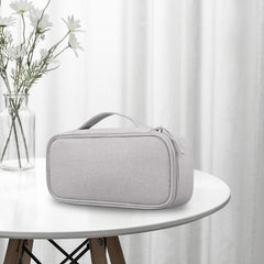 Lacdo Electronic Organizer Travel Cable Organizer Bag Pouch Tech Electronic Accessories Carry Case Portable Double Layers Charger Case for Cable, Cords, Charger, Earphone, Power Bank, Gray