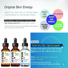 NBL NATURAL Anti Aging Set with Vitamin C Retinol and Hyaluronic Acid Serum for Anti Wrinkle and Dark Circle Remover All Natural and Moisturizing (3 x 30 ML)