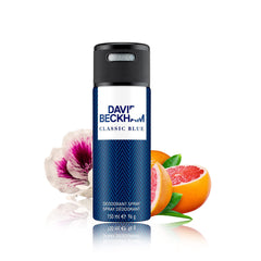 David Beckham Classic Blue Deodorant Body Spray For Him - Antiperspirant Spray, David Beckham Fragrance, Long Lasting Deodorant, Citrusy, Woody Scent - 150ml (5.3oz)