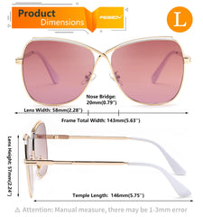 FEISEDY Womens Pilot Sunglasses Oversized Butterfly X Shape Design Cateye Cute Lady Sunglasses B2738
