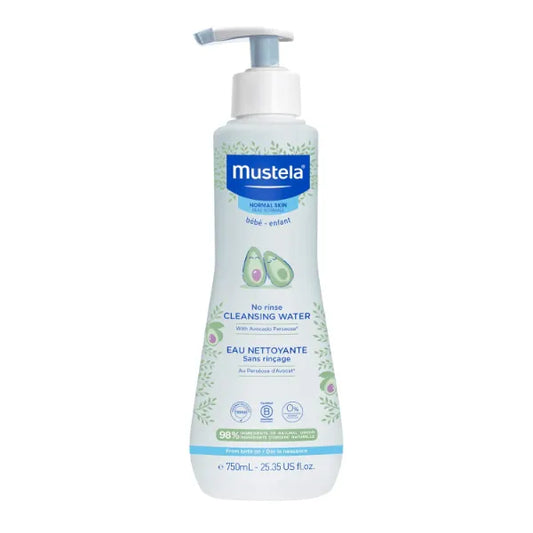 Mustela Baby Cleansing Water - No-Rinse Micellar Water - with Natural Avocado & Aloe Vera - for Baby's Face, Body & Diaper