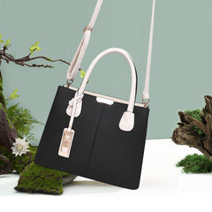 COCIFER Purses and Handbags for Women Shoulder Tote Bags Top Handle Satchel Black / Beige